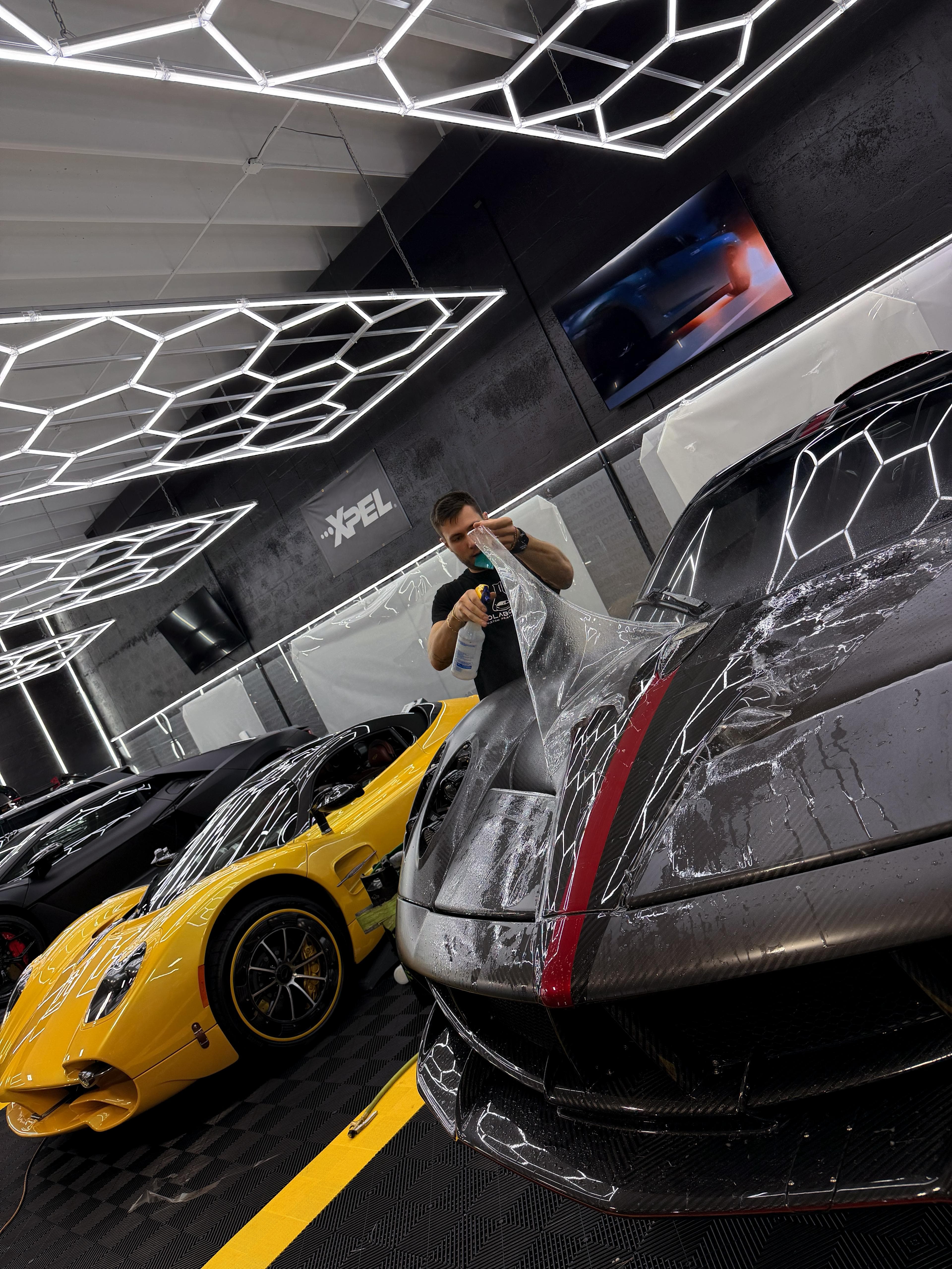 Paint Protection Film installation on a luxury car in Miami